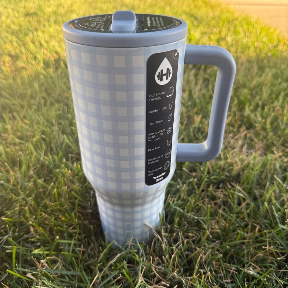 HydroJug Blue Gingham Tumbler